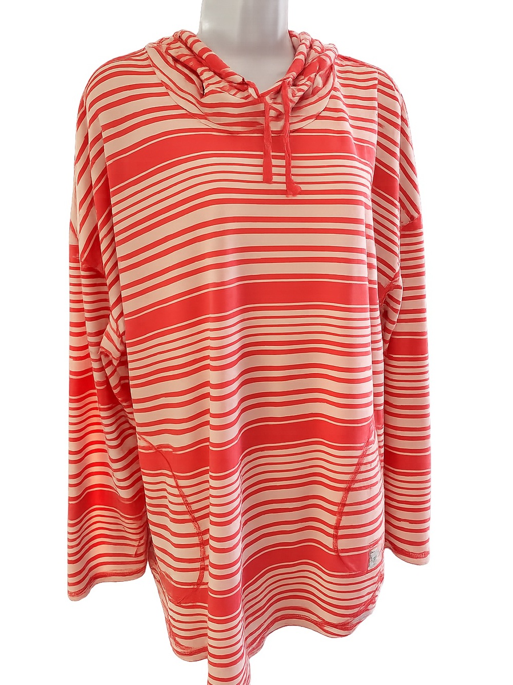Southern Tide Coral & White Striped Hoodie - XL